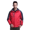Veste outdoor homme en design color-block rouge et gris foncé avec capuche - M / Rouge Épissage
