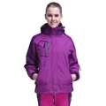 Women's 3-in-1 outdoor jacket set in purple and deep violet with magenta pants - M / Purple Patchwork