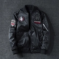 Chaqueta bomber MA1 negra para hombre con parches bordados y bolsillo de manga - M / Estándar / Negro