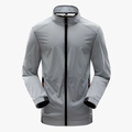 Coupe-vent léger gris pour homme avec col montant et tissu de protection solaire respirant - M / Gris