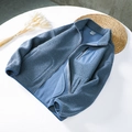 Giacca in pile teddy blu-grigio con cerniera e collo alto per coppia - M / Blu Polvere Uomo