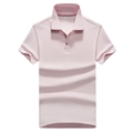 Polo de hombre rosa claro con cuello alto y detalles de rayas en el cuello clásico - M / Rosa