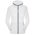 Veste légère anti-UV blanche avec fermetures éclair bleues pour activités de plein air - M / Blanc Femmes