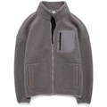 Men's grey fleece jacket with high collar and zippered chest pocket for winter warm wear - M / Dark Grey - Men