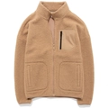 Thick warm camel fleece zip-up jacket for men and women with contrast chest pocket - M / Brownish Yellow - Men