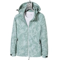 Mens light green camouflage hooded windbreaker jacket with geometric camo pattern - M / Women's Green Camo