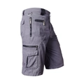 Pantaloncini cargo grigio scuro da uomo in cotone con tasche multiple e dettaglio D-ring - S / grigio scuro
