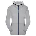 Veste protection solaire gris clair avec fermeture éclair bleue pour extérieur - M / Gris clair femmes