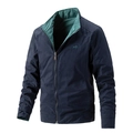 Giacca uomo blu navy con collo dritto, fodera verde e ricamo HS 1984 sulla parte frontale - M / Blu Scuro (8870)