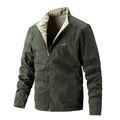 Giacca reversibile da uomo con collo alto verde scuro e ricamo HS - M / Verde (8870)