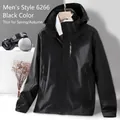 Men's black windbreaker jacket with hooded design and explore print for spring and autumn - L / Men's Black