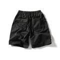 Pantaloncini cargo neri da uomo con vita elastica e tasche in uno stile estivo ampio - S / Nero