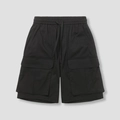 Short cargo homme noir coupe décontractée avec taille élastique à cordon et poches à rabat - M / Noir