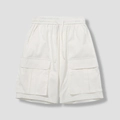 Short cargo blanc pour homme avec taille élastique à cordon et poches latérales - M / Blanc