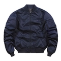 Chaqueta bomber MA1 clásica en azul oscuro con cuello acanalado y bolsillo de manga - S / Azul Profundo (Regular)