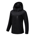 Men's black waterproof hooded hiking jacket with X-SPORT logo print and zipper - M / Black