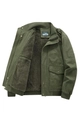 Army green tactical flight jacket for men with warm fleece lining and cargo pockets - M / Army Green