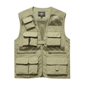 Armeegrüne Mehrzweck-Westez mit Mesh-Einsätzen und Taschen für taktische Outdoor-Einsätze - M / Khaki