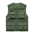 Armeegrüne Outdoor-Weste mit Taschen und Mesh für Angeln und taktische Einsätze - M / Armeegrün