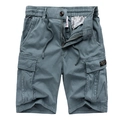 Pantaloncini cargo da uomo blu-grigio con vita elastica a coulisse e grandi tasche laterali - EU 29 / Grigio