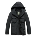 Coupe-vent noir respirant pour homme avec capuche, poches multiples et doublure filet - M / Noir