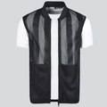 Men's summer breathable black mesh vest with stand collar and zipper closure - S / Black