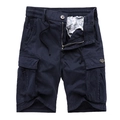 Pantaloncini cargo uomo blu scuro con design multitasche e vita elastica con coulisse - EU 29 / Blu scuro