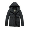 Herren Outdoor-Jacke in Schwarz mit Kapuze, wasserdicht mit mehreren Taschen Design - M / Schwarz