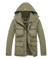 Veste tactique extérieure pour homme vert armée avec design multi-poches et doublure - M / Kaki