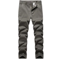 Dunkelgraue Thermo-Freizeithose für Herren mit geradem Bein aus Baumwoll-Twillstoff - EU 30 / Armeegrün