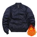 Chaqueta bomber MA-1 azul marino para hombre con relleno térmico y cuello béisbol - S / Azul Profundo (Acolchado & Grueso)