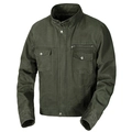 Veste militaire en coton pour homme en olive avec col coupe-vent et design multi-poches - L / Vert