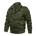 Militärgrüne Winterjacke für Herren mit Wattierung und U.S. ARMY Patch-Detail - M / Grün