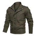 Army green military jacket for men with airborne patches and functional cargo pockets - M / Green