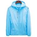 Hellblaue Kapuzen-Sonnenschutzjacke mit UPF 70+ Schutz und Frontreißverschluss - Herren - Cailan / S