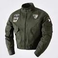 Chaqueta militar de hombre verde oliva con parches bordados y bolsillos con solapa - M / Verde