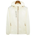 Cremeweiße, leichte Kapuzenjacke mit Sonnenschutz UPF 70+ und durchgehendem Reißverschluss - Herren - Off-white / S