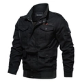 Herren Tactical Mehrzweck-Jacke in Schwarz mit Cargo-Taschen und Militär-Stil Design - M / Schwarz
