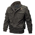 Chaqueta militar de algodón para hombre en verde oliva con bordado U.S. Army y puños - M / Verde