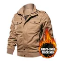 Herren Winterjacke im US-Army-Stil aus Baumwolle mit dickem Fleece-Futter für Wärme - M / Khaki