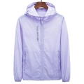 Veste de protection solaire à capuche lavande légère pour couples avec UPF 70+ - S / Hauts / Violet Clair