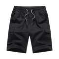 Pantaloncini cargo neri da uomo con coulisse elastica in vita e tasche laterali ampie - M / Nero