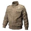 Chaqueta militar caqui para hombre con parches U.S. ARMY y charreteras de estrella - M / Caqui