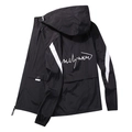 Veste de protection solaire noire pour homme avec imprimé artistique blanc au dos - M / Noir