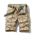 Pantalones cortos tipo cargo caqui para hombre con estampado de caligrafía roja - EU 30 / Caqui