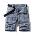 Pantalones cortos tipo cargo para hombre en gris azulado con cinturón tejido negro - EU 30 / Gris