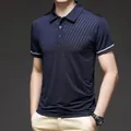 Polo homme bleu marine en soie glacée, haute élasticité et tissu respirant pour l'été - M / Bleu Royal