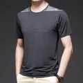Herren T-Shirt aus Eisseide in Anthrazit mit hoher Elastizität und Schulterspleißung - M / Holzkohlegrau (5868037)