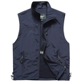 Chaleco deportivo azul marino con cuello alto y bolsillos con cremallera - M / Azul marino