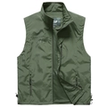 Chaleco funcional de exterior para hombre verde oscuro ligero con bolsillos y malla - M / Verde Militar